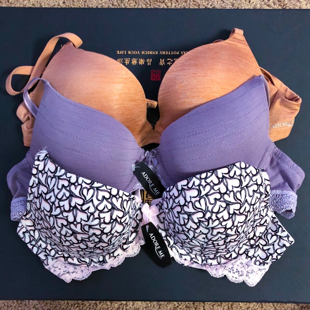3 Adore Me Bras 36B